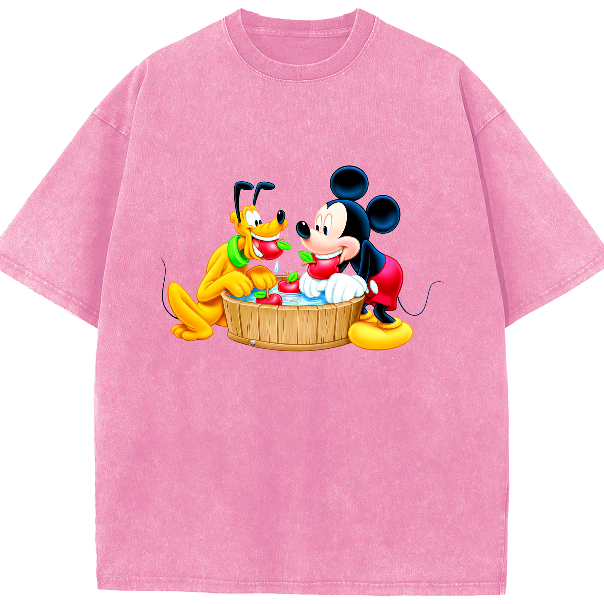 （画像用） ミッキーマウス Mickey Mouse 綿100% ヴィンテージ風 半袖Tシャツ（フロントプリント）